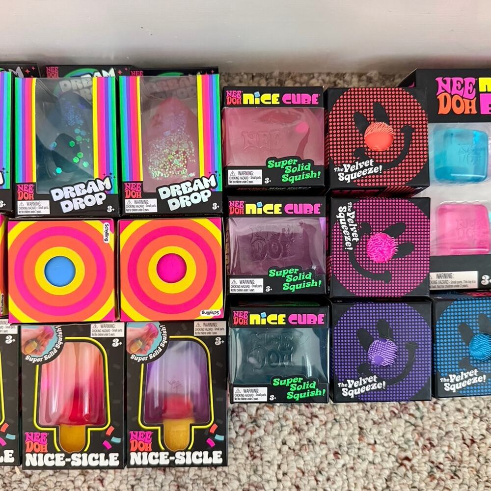 17 NeeDoh Collection Lot SEALED Nice Cube Dream Drop Fuzz NiceSicle Color Change